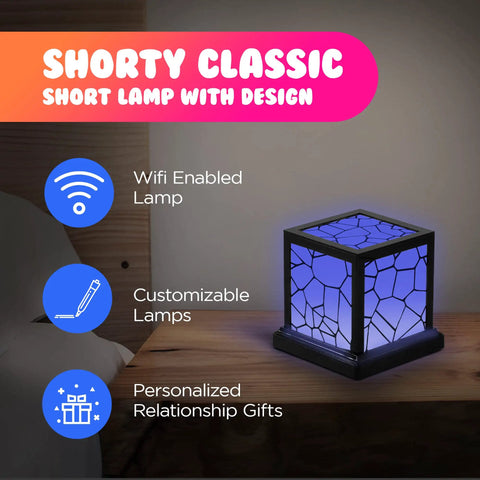 Shorty Classic Long Distance Touch Lamp For Real Time Messages, Glow With A Tap, WiFi Enabled Color Programmable Lamp For Loved Ones