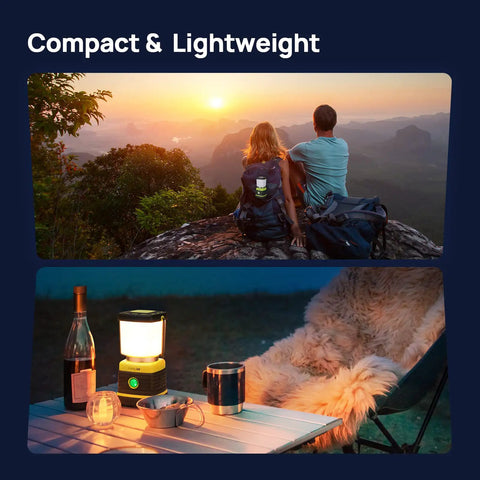 Ultra Bright LED Camping Lantern 1000 Lumens With Four Light Modes Battery Powered IPX4 Waterproof Portable Tent Light in use