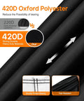 420D Oxford polyester material details, showing strong durability and tear-resistant features of golf cart cover