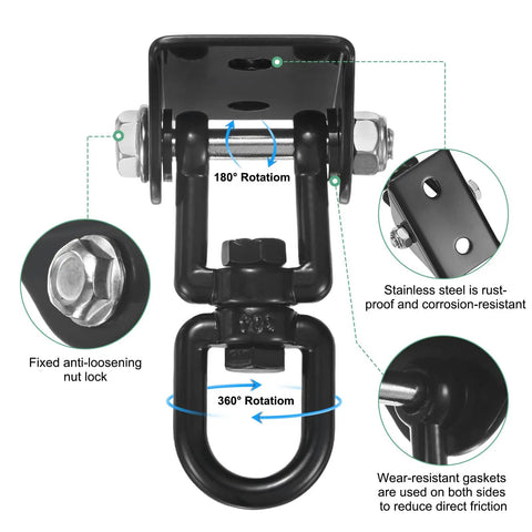 Beefy 360 Degree Swivel Swing Hangers Kit, 1200 Lb Capacity Stainless Steel Ceiling Mount with rustproof design and rotation features