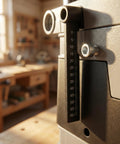 Detailed view of depth stop rod on Heavy Duty Aluminum Drill Press Stand For Hand Drills, Built Like A Tank Workbench Mount.