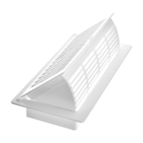Pop Up Floor Register 4 By 10 Inch White Pack Of Five With Air Deflector, High Impact Polystyrene Construction, Rust Proof And Scratch Resistant