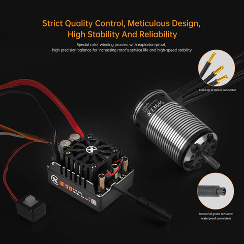 Sensored Brushless Motor And ESC Combo For RC Car With Beefy Power, Two To Four S LiPo, IP67 Waterproof, 3300KV Motor With E10 ESC