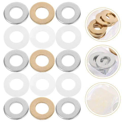 120 Pieces M10 Flat Washer Assortment Kit With Nylon, Brass, And Zinc Plated Steel Washers For Household And Industrial Fasteners, Gasket O Ring Design Prevents Leaks, Durable Spacers For Screws, Decks, And Mechanical Equipment; mixed washers