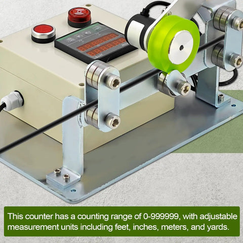 Hella Accurate Digital Wire Cable Length Meter With Easy Roll Counter Wheel For Fishing Line Braided Cords And Power Wires features a display and adjustable units.