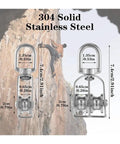 Heavy Duty M20 304 Stainless Steel Cable Pulley Block Set For Crane Load 8 Pieces, Single Pulley Wheel With Rotating Hook And Double Rollers, Corrosion Resistant, 360 Degree Rotation, 304 solid stainless steel pulley dimensions