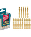 Makita B-60523 Impact Gold #2 Phillips 2in power bit set, 15-pack, gold plated