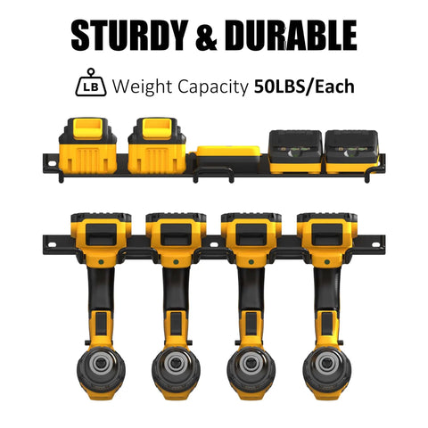 Wall Mounted Drill Rack And Tool Shelf, Power Tool Organizer Holder, Heavy Duty Storage Rack For Cordless Tools