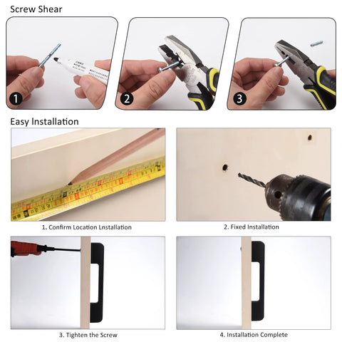 Step-by-step installation of 10 Inch Hole Center Matte Black Cabinet Pulls Set of 5 Modern Bar Handles for easy DIY setup.