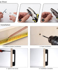 Image showing installation steps for Matte Black Six Point Three Inch Hole Center Cabinet Pulls 5 Pack Modern Bar Style Euro Dresser Handles.