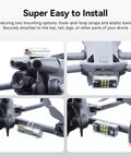Night Flight Strobe Drone Light with Anti Collision Led FAA Compliant High Visibility Flash 2 Pack attached to DJI drone.