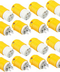 16 Piece Extension Cord Ends Kit For Power Runs 15A 125V 2 Pole 3 Wire Heavy Duty Male Plug And Female Connector Set 5-15P 5-15R