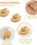 Half Moon Wooden Drawer Handles Set Of 6 Beech Wood Wardrobe And Cabinet Pulls With Single Hole Installation, product details display