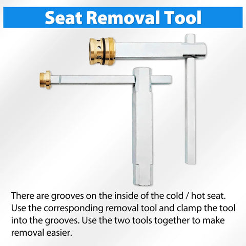 Temptrol Shower Valve Rebuild Kit with Cartridge TA 10 Seats TA 4 and Seat Removal Tools T 35 A B DIY, seat removal tools shown.