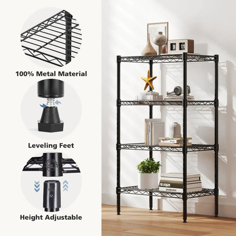 Heavy Duty 4 Tier Wire Shelving Rack Built Like A Tank With A Rock Solid Steel Frame Holds 200 Lbs Per Shelf Total Workhorse Garage Tool Organizer And Weekend Warrior Gear Storage Setup
