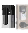 Adhesive Doorbell Mount For Ring And Blink Video Doorbells Adjustable 45 To 135 Degree Angle Mount shown with doorbell.