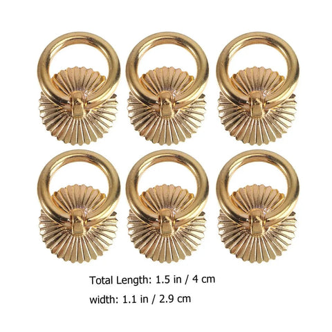 Dope Gold Cabinet Ring Pulls Set Of 6 For Dresser Drawers Wardrobes And Kitchen Cabinets Vintage European Style 29mm Round Handles