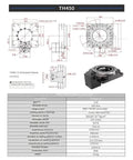 Heavy Duty Electric Turntable Rotary Actuator With Hollow Shaft And Precision 10 To 1 Gearbox Ratio dimensional drawing and specifications.