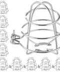 10 Pack Stainless Steel Fire Sprinkler Guard Cages For 1/2 Inch Heads With Rugged Wire Mesh Design showing different angles of the protective wire mesh cages.