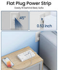Surge Protector Power Strip With 10 Outlets And 6 USB Ports Including 2 USB-C, 6 Ft Heavy Duty Extension Cord, Wall Mount, 1850W 15A Overload Protection, ETL Listed For Home Or Dorm Room, flat plug behind bed