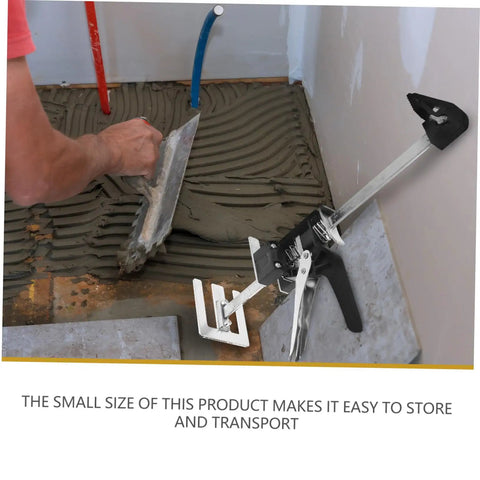 Solid Grip Handheld Leveling Jack Pair Multi Purpose Tile Lifter And Cabinet Adjuster No Sweat Setup Game Changer For Weekend Warriors And Pro Craftsmen Demanding Perfect Alignment Today being used for tile installation.