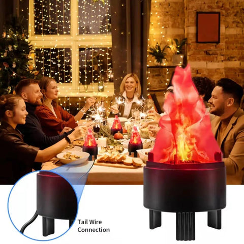 3D LED Fake Campfire Flame Light With Realistic Flicker on dinner table at home party