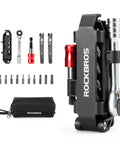 14 In 1 Bike Tool Kit With Portable Foldable Multitool Reversible Ratchet Wrench And 10 Bits visible with carry pouch