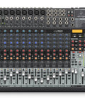 Front view of Premium Ultra Low Noise Twenty Two Input Two Bus Mixer With Boutique Xenyx Mic Preamps Eight One Knob Compressors