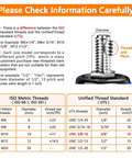 Image detailing ISO and Unified thread standards with a focus on 3/8-16 measurements for Heavy Duty 5 Inch Swivel Caster Wheels.