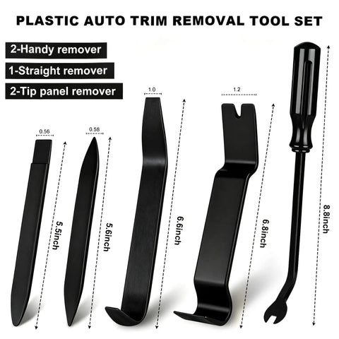 5 Piece Car Trim Removal Tool Kit With Auto Clip Pry Tools For Door Panels Dashboard Fasteners And Push Pins Easy To Use