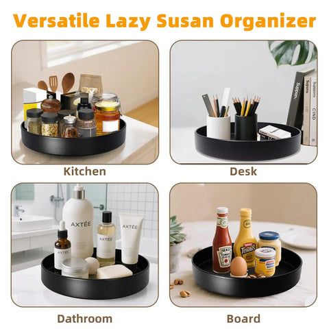 Heavy Duty 12 Inch Metal Lazy Susan Organizer With 360 Degree Spin Anti Rust Turntable for Kitchen Desk Bathroom Storage