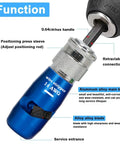 Straight Up Awg14 Wire Stripper And Twister Tool For Electric Drill Adjustable US Cable Accessory showing aluminum alloy body and retractable connection rod.
