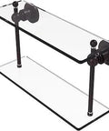 Astor Place 16 Inch Two Tier Glass Shelf Antique Bronze Finish Built To Last With Tempered Glass Shelves And Concealed Mounting Hardware