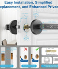 Installation guide for Fingerprint Smart Door Lock With Keypad For Keyless Entry 4 In 1 Knob Tuya