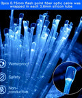 Close-up of Side Glow Fiber Optic Curtain Lights 6.5 Ft Pack of 50 Strands for Autism Rooms, showing 3x0.75mm flash point cables.