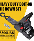 Heavy Duty Retractable Ratchet Straps 2 Inch By 6 Foot Bolt On Boat Transom Tie Down Straps For Trailer 3300 Lbs
