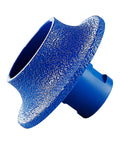 Kickass 3 Inch Diamond Profile Wheel Vacuum Brazed Segmented Edge Grinding Disc 5/8 11 Arbor fits angle grinders, blue finish.