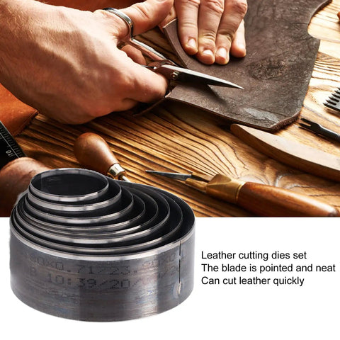 Leather Circle Cutter Set For Diy Projects 8 Piece Hollow Punch Kit 25mm To 60mm Alloy Steel Leather Cutting Dies