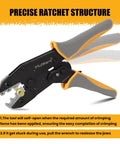 Heavy Duty Ratcheting Wire Crimper For Awg Heat Shrink Connectors Rock Solid Crimping Pliers with ergonomic grips and precise ratchet structure