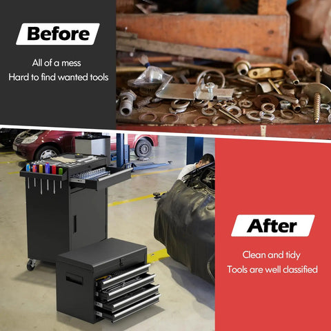 Heavy Duty Rolling Tool Chest With Lockable Casters And Adjustable Shelves Detachable Top Bin Saves Valuable Floor Space Ironclad Garage Organizer That Actually Holds Everything