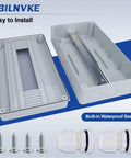 Rugged 18 Way Circuit Breaker Box With IP65 Waterproof Rating features transparent window cover, opened for easy checks and installation.
