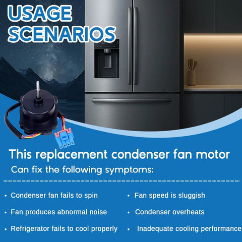 Drop-In Replacement Condenser Fan Motor Assembly for Refrigerators, 12V DC, 1A, 4-Pin, OEM-Grade, LG Compatible, AP7178309