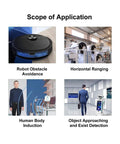 Applications of Ultra Accurate Distance Sensor Rangefinder Module With Auto UART Control in robotics and smart detection.