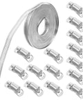 Heavy Duty Stainless Steel Hose Clamp Band Kit 32.8 Ft Adjustable Cut To Fit Roll with 12 clamps