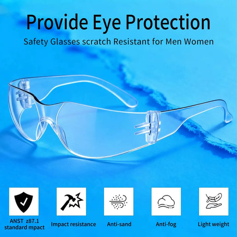 Heavy Duty Protective Safety Glasses Featuring Kickass Impact Resistance And ANSI Certification For Construction Crews And Workshop Pros Who Need Tough Eye Gear That Actually Holds Up Under Daily Pressure, showing clear lenses and lightweight design.