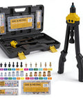 Rivet Nut Tool Kit 16 Inch With 13 Metric And SAE Mandrels 170 Piece Rivet Nut Assortment Set in rugged case for sheet metal and auto work.