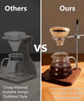 Premium Sturdy North American Black Walnut Pour Over Coffee Maker Stand with adjustable holder and stylish design.
