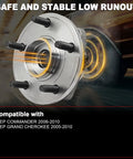 Pair 513234 Front Wheel Bearing Hub Assembly For 2005-2010 Grand Cherokee And 2006-2010 Commander, 5 Lug With ABS
