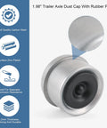 Trailer Axle Dust Cap Cup Grease Cover Hub Kit With 2 Rubber Plugs 1.98 Inch Diameter Fits Most 2000 To 3500 Lbs Dexter EZ Lube Campers RVs Boats Wheels And Bearings product image, highlighting material and features