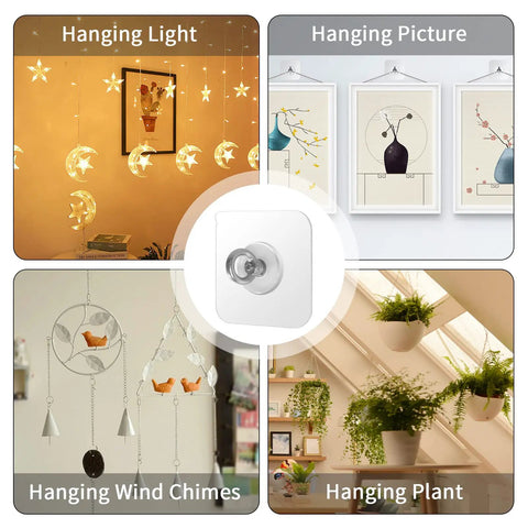 Heavy Duty Ceiling Hooks Waterproof Stainless Steel No Nail Needed Adhesive Hooks 4 Pack For Indoor Outdoor Use Hang Plants Wind Chimes Hangers And Home Decor With Easy Stick On Mount
